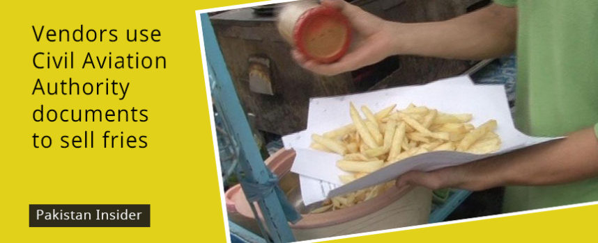 Vendors use Civil Aviation Authority documents to sell fries
