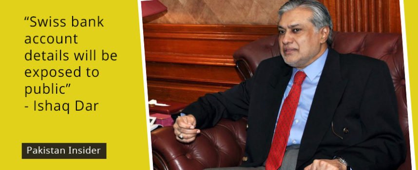 Swiss bank account details will be exposed to public: Ishaq Dar